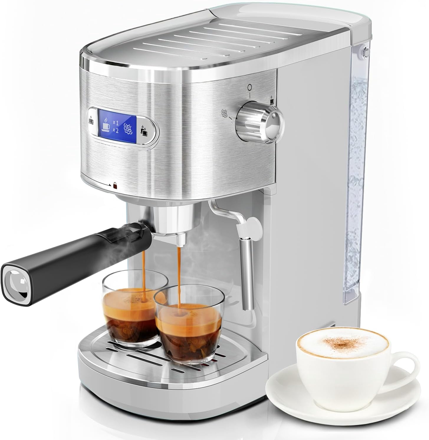 Xbeauty 20 Bar Semi-Automatic Espresso Machine With Milk Frother - Professional Coffee Maker For Home