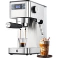 thumbnail image 1 of 20 Bar Espresso Machine - Stainless Steel Coffee Maker with Steam Milk Frother and Removable Water Tank for Cappuccino and Latte - Silver, 1 of 7