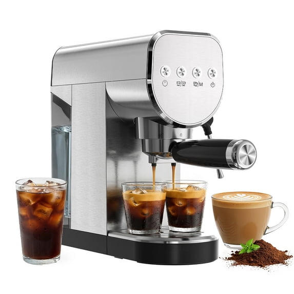 20 Bar Espresso Machine with Milk Frother & Cold Brew,Coffee Maker for Home, 1250W, Steel Design