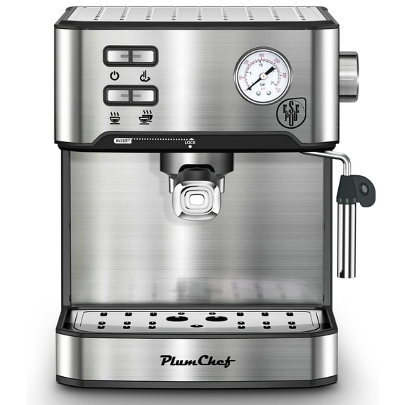 20 Bar Professional Espresso Machine with Milk Frother, Single & Double Shot, ESE Pod Compatible, Pressure Display, Removable Water Tank for Cappuccino, Latte, & Macchiato  Home Barista Edition