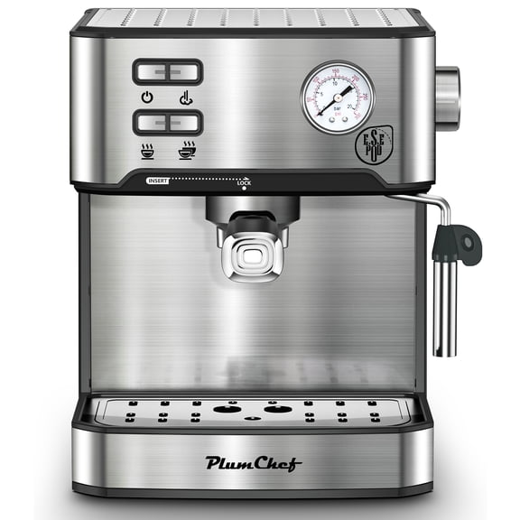 20 Bar Professional Espresso Machine with Milk Frother, Single & Double Shot, ESE Pod Compatible, Pressure Display, Removable Water Tank for Cappuccino, Latte, & Macchiato  Home Barista Edition