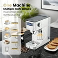 thumbnail image 1 of 20 Bar Semi-Automatic Espresso Machine - Italian Style, Stainless Steel, Integrated Adjustable Grinder, Steam Milk Frother, Removable Water Tank, Compact Home Coffee Maker, Silver US Standard, 1 of 7