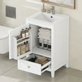 thumbnail image 1 of 20" Bathroom Vanity with Sink & 1 Drawer, Real Wooden Bathroom Storage Cabinet with 1 Soft Closing Door & Storage Rack, White, 1 of 8