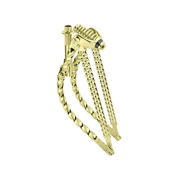 20 Bent Triple Square Twisted Spring Fork 1 Inch Gold.