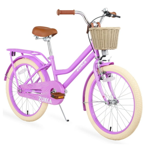 20 inch Bike for Kids, SHINPT Girls Bike with Woven Basket, Kid Bike 20in for Girls 7-10 with Multiple Colors, 20" Toddler Bike for Girls, Mini Bike for Best Birthday Gift
