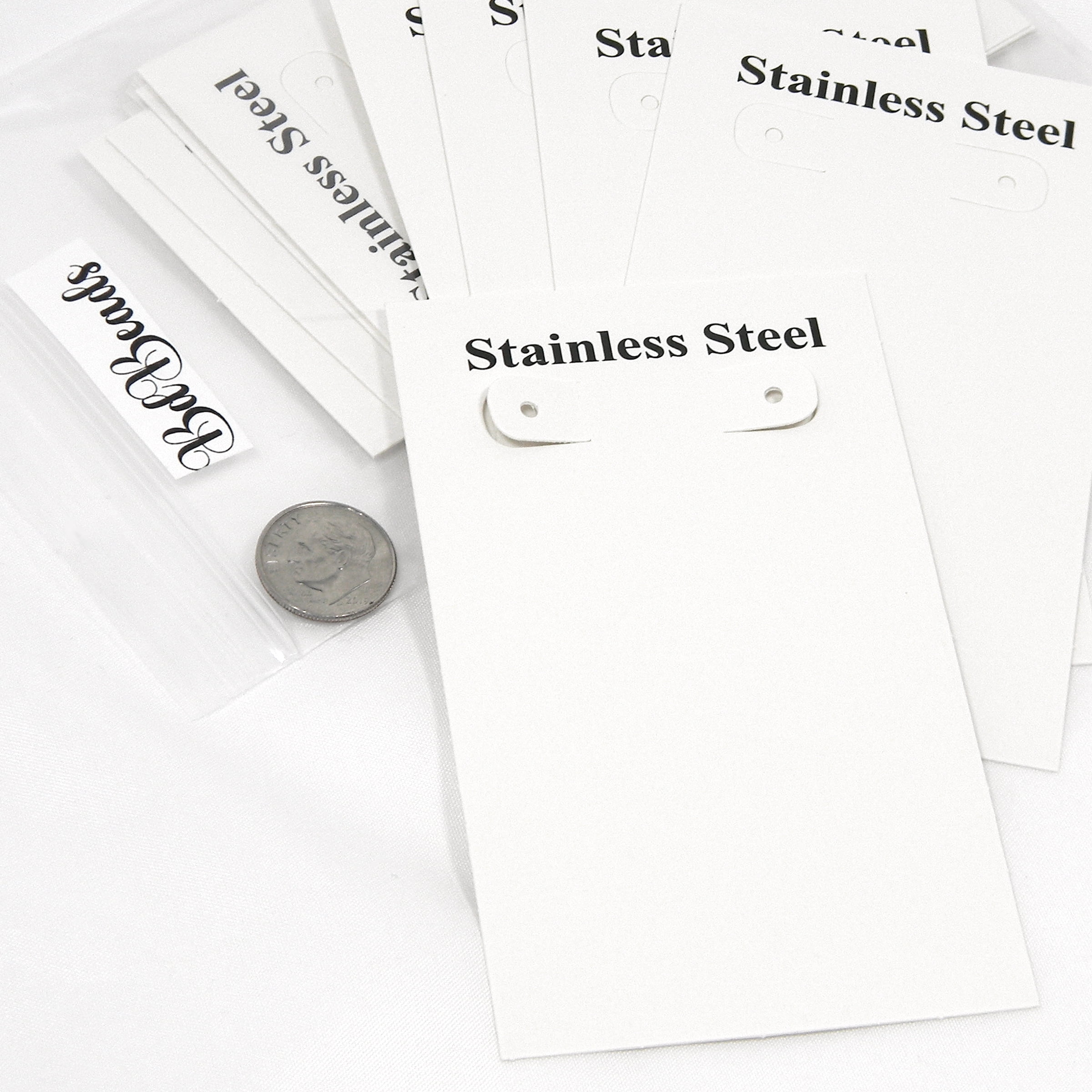 20 Big 4 1/4 inch Long x 2 1/2 inch Wide White Earring Display Cards ...