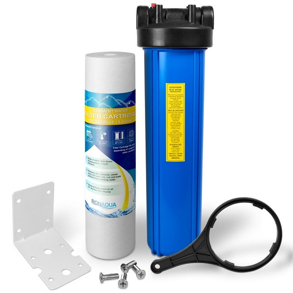 20" Big Blue Water Filter Purifier System with 5 Micron 4.5 x 20 Sediment Cartridge
