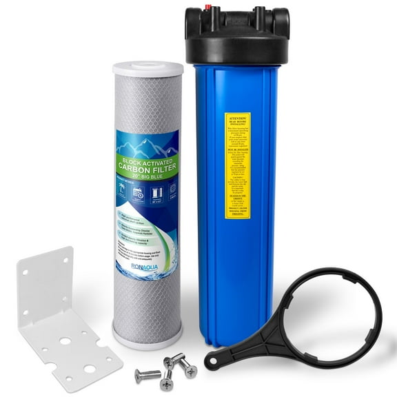20" Big Blue Whole House Water Filter w/ 5 Micron Activated Carbon Block Water Filter Cartridge