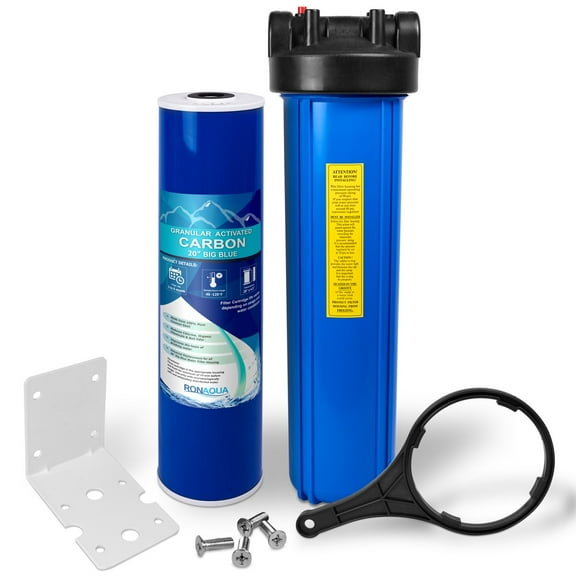 20" Big Blue Whole House Water Filter w/ GAC Filter Cartridge