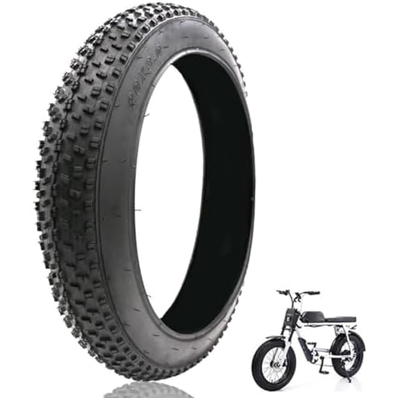 20 x 3,0 inch E-bike-banden 76-406 fietsband-Fatbike-banden met anti-slip profiel voor elektrische fietsen/fat bike/MTB (zwart met bruine rand, 2-set (2 banden 2 binnenbanden 2 bandenlichten
