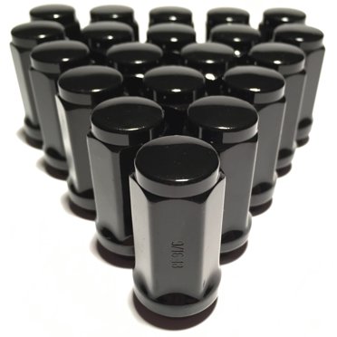 Coyote 20 Pack Long Bulge Acorn Lug Nuts – 9/16-18 Thread, 1.75” Tall, 60 Degree Conical Seat – Glossy Black Finish For Aftermarket Wheels