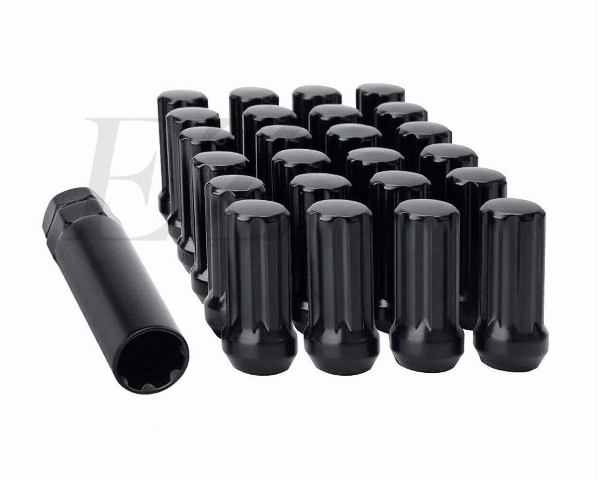20 Black Duplex Spline Drive Acorn 1/2"-20 Lug Nut Kit with Key