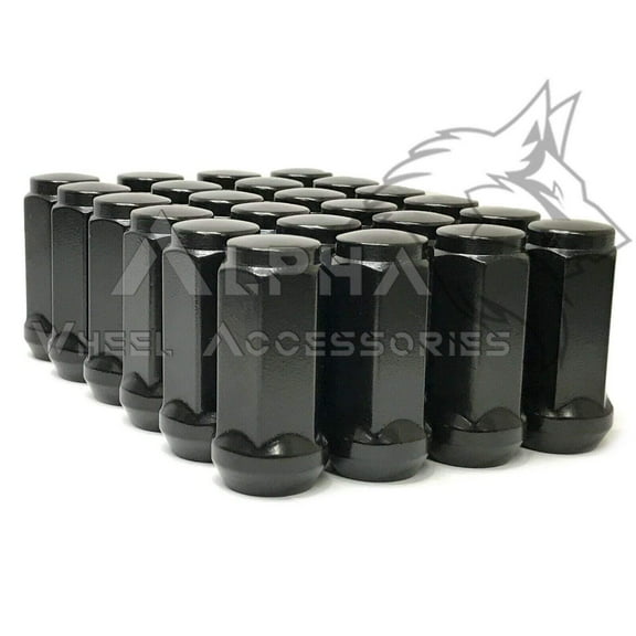20 Black Lug Nuts 14x1.5 For 2019 - Newer Jeep Wrangler JL Rubicon Sahara 1.75"