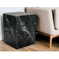 thumbnail image 1 of 20" Black Marble Square Block End Table, 1 of 5