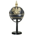 thumbnail image 1 of 20" Black Metal Replica Imperial German Helmet with Black Wood Stand, by DecMode, 1 of 11