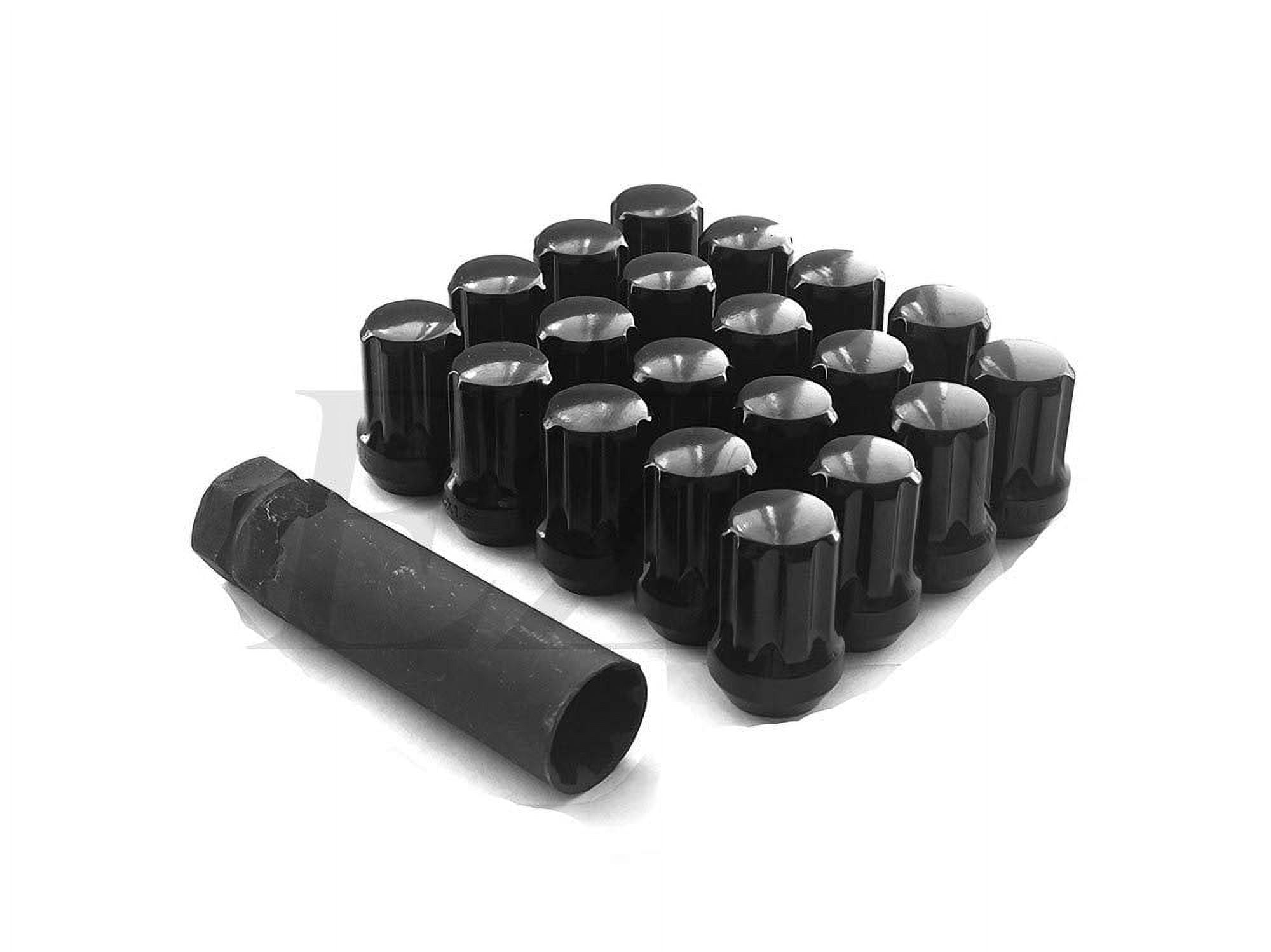 20 Black Short Duplex Spline Drive Acorn 14x1.5 Lug Nut Kit with Key