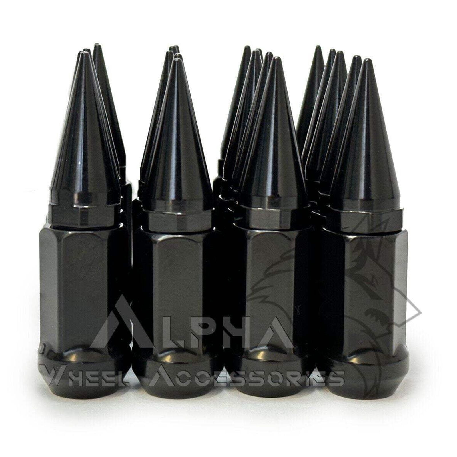 Challenger Black 6-Spline Nut Kit; 14mm x 1.5; Set of 20 (08-23 Challenger) - Free Shipping