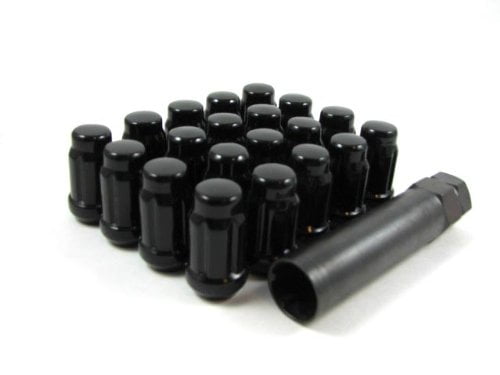 20 Black Spline Drive Small Diameter Acorn 12x1.25 Lug Nut Kit with Key