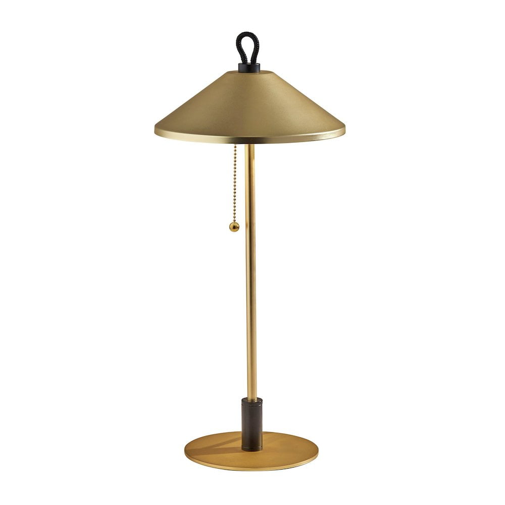 20-Inch Black and Brass Metal Candlestick LED Table Lamp