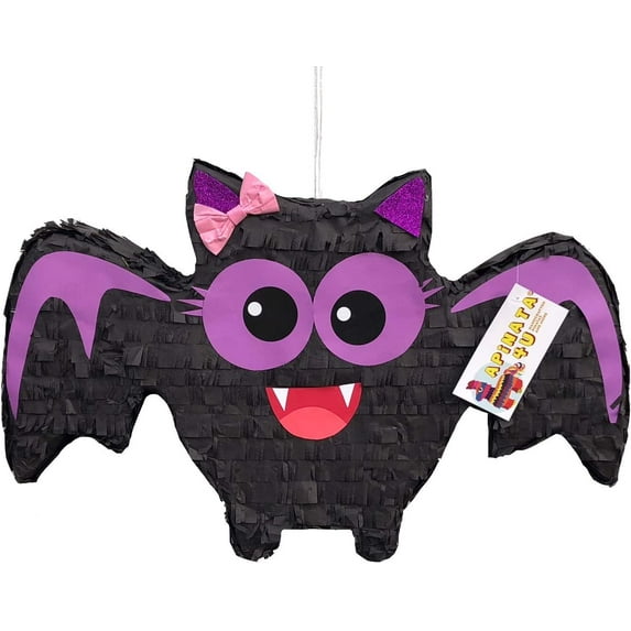 20" Black and Purple Bat Pinata Halloween Themes Bat Party Supplies