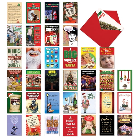 The Best Card Company 20 Assorted Funny Blank Notes Set 4x5.12 w/ Envelopes, 10x2 Designs, For Men, Women, Here's Looking At Zoo AM6639OCB-B2x10