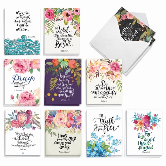 20 Blank All Occasion Note Cards with Envelopes (4" x 5.12") - Holy Sentiments All Occasion (10 Designs, 2 Each) AM2380OCB-B2x10