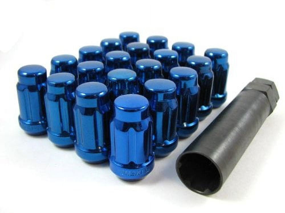 20 Blue Spline Drive Small Diameter Acorn 12x1.5 Lug Nut Kit with Key