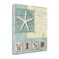 thumbnail image 1 of 20" Blue Vintage Inspired Beach Journal Giclee Print on Gallery Wrap Canvas Wall Art, 1 of 1