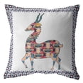 thumbnail image 1 of 20" Blue White Boho Deer Suede Throw Pillow, 1 of 4