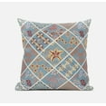 thumbnail image 1 of 20â€ Blue Yellow Patch Suede Throw Pillow, 1 of 4