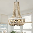 thumbnail image 1 of 20" Bohemian Wooden Beads Ceiling Fan with Remote Control and Light Kit, 3 Speed Reversible Chandelier, 1 of 8