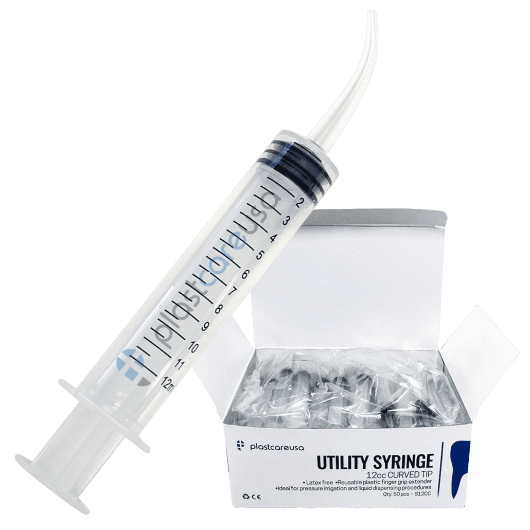 20 Boxes of 50 Curved Tip 12cc Dental Oral Syringes Disposable