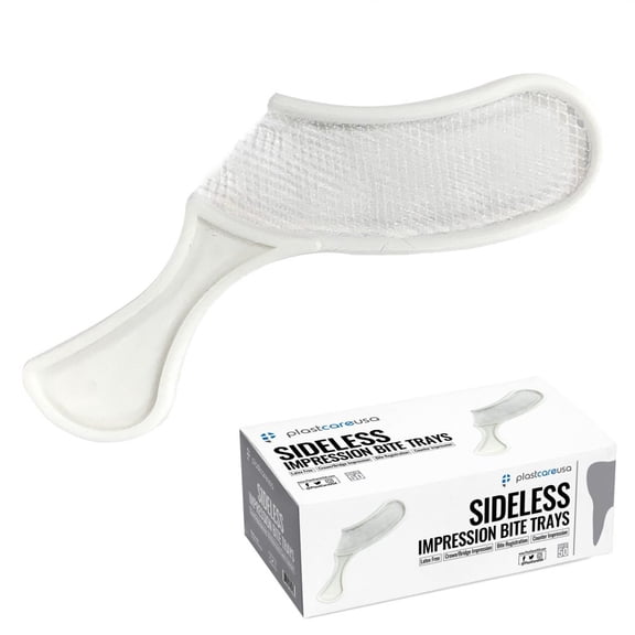 20 Boxes of 50 Sideless Disposable Impression Bite Trays for Teeth Molds (White)
