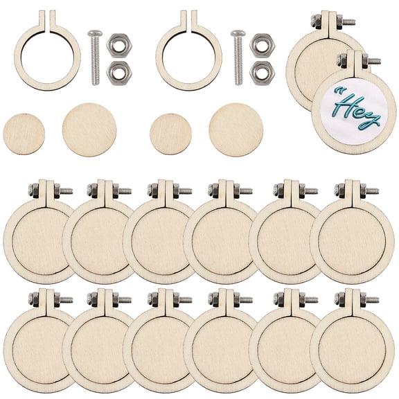 20 Boxs Wood Embroidery Hoops Circle Stitch Hoop Ring for Embroidery and Stitch Cornsilk 30x24x5.5mm