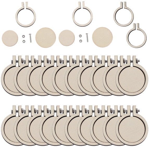 20 Boxs Wood Embroidery Hoops Circle Stitch Hoop Ring for Embroidery and Stitch Cornsilk 35x27.5x5.5mm