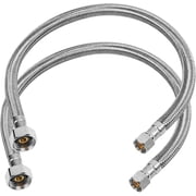 20 Braided Faucet Supply Line, 3/8 Comp x 1/2 FIP Stainless Steel Braided Flexible Faucet Hose Connector for Kitchen Sink, Brass Nut, 2 Pack