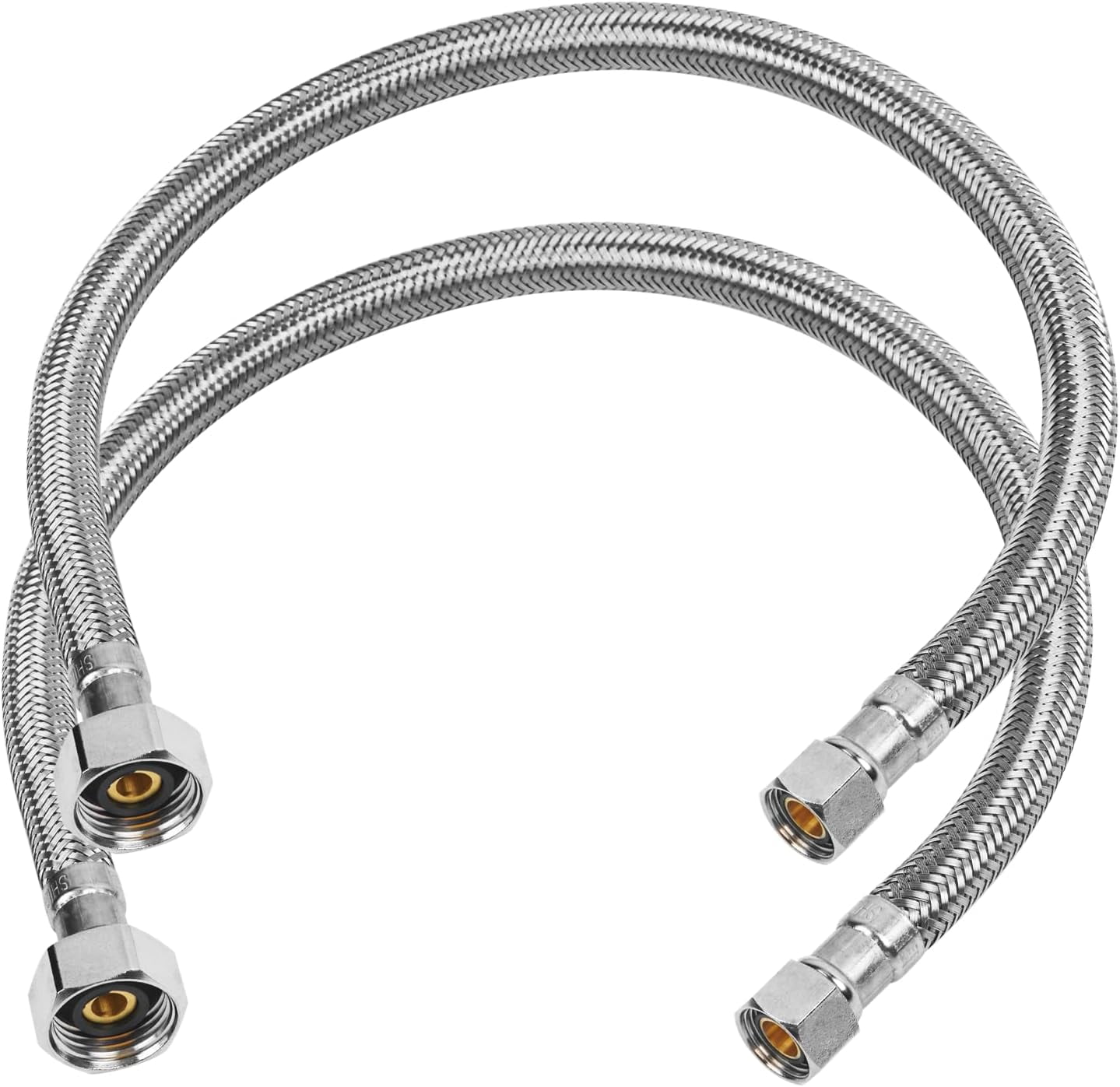 20" Braided Faucet Supply Line, 3/8" Comp x 1/2" FIP Stainless Steel