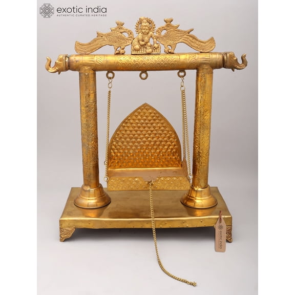 20" Brass Swing/Jhula for Laddu Gopal (Lord Krishna)