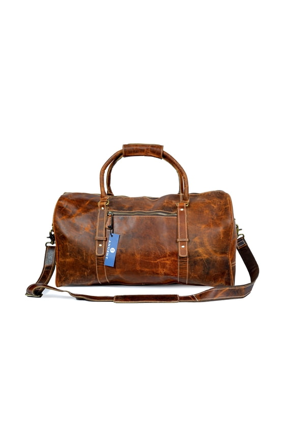 20" Buffalo leather duffle bag travel carry-on luggage overnight gym Bag For Unisex.