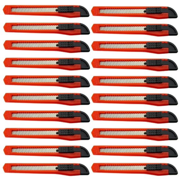 20 Bulk Small Red Utility Knife Box Cutters Snap Off Blade 9MM Blade