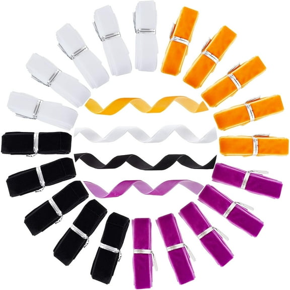 20 Bundles 4 Colors 22Yard Velvet Ribbon Vintage Single Face Wrapping Ribbon for Package Wrapping Hair Bow Clip Accessory for Wedding Decoration DIY Craft