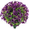 thumbnail image 1 of 20 Bundles Artificial Fake Violet Flowers, Outdoor UV Resistant Greenery Shrubs Plastic Plants Floral Arrangements Indoor Outside Hanging Planter Home Garden Porch Window Box Decor(Purple), 1 of 8