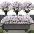 thumbnail image 1 of 20 Bundles Artificial Flowers for Outdoor Decoration, Plastic Greenery Shrubs Spring Summer Decoration UV Resistant Faux Outdoor Plants Fake Flowers Planter Home Garden Decor White, 1 of 8