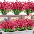 thumbnail image 1 of 20 Bundles Artificial Flowers Outdoor Fake Flowers UV Resistant No Fade Boxwood Faux Plastic Shrubs Plants for Window Box Wedding Indoor Outside Hanging Planter Decoration (Yellow), 1 of 5