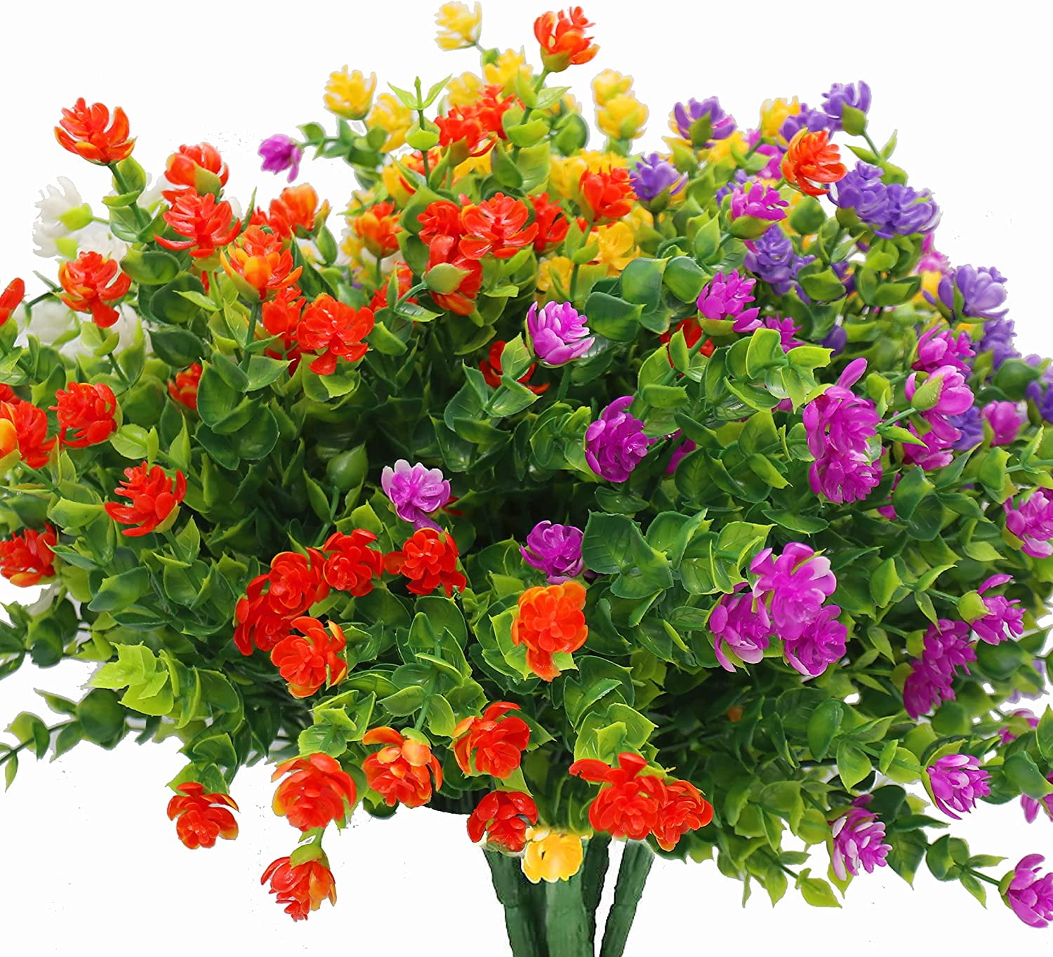 20 Bundles Artificial Flowers Outdoor Fake Flowers, UV Resistant No ...