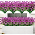 thumbnail image 1 of 20 Bundles Artificial Flowers Outdoor UV Resistant Faux Flowers No Fade Fake Plastic Plants Garden Porch Window Box Decorating (Pure White) A, 1 of 5