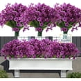 thumbnail image 1 of 20 Bundles Artificial Flowers for Outdoors, UV Resistant Fake Realistic Flowers with Plastic Plants Spring Decor, Faux Silk Flowers for Outside Window Box Front Porch Planter Decor-Purple, 1 of 5