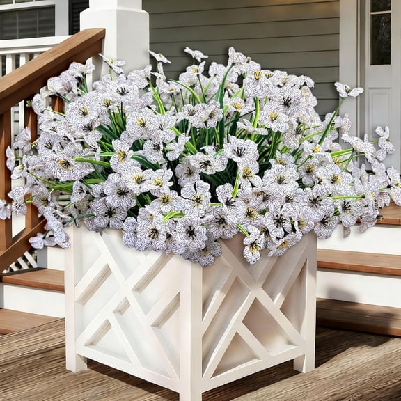 20 Bundles Fuchsia Artificial Flowers for Outdoors, UV Resistant Fake Flowers with Plastic Plants for Outside , Faux magenta Silk Flower for outdoor Planters ,Hot Pink Realistic Plant Decor-Rosy