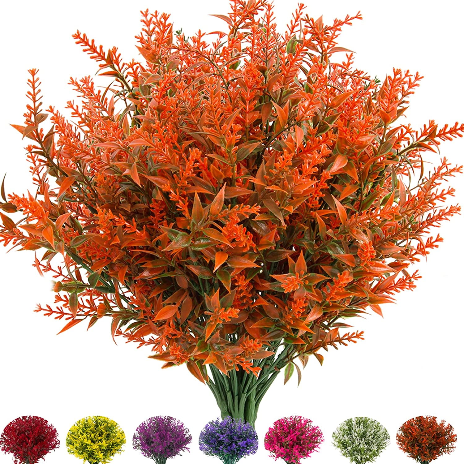 20 Bundles Outdoor Artificial Lavender Fake Flowers UV Resistant Shrubs ...