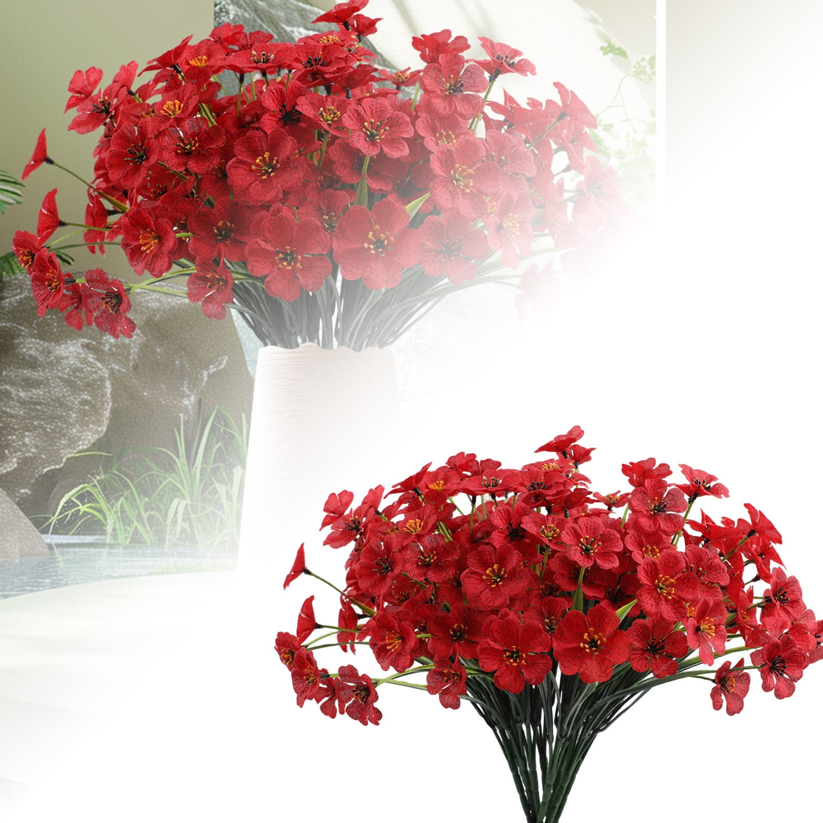 20 Bundles UV Resistant Artificial Flowers for Outdoor - No Fade Flowers, for Garden, Porch, Window Box Decor - Indoor/Outdoor Use